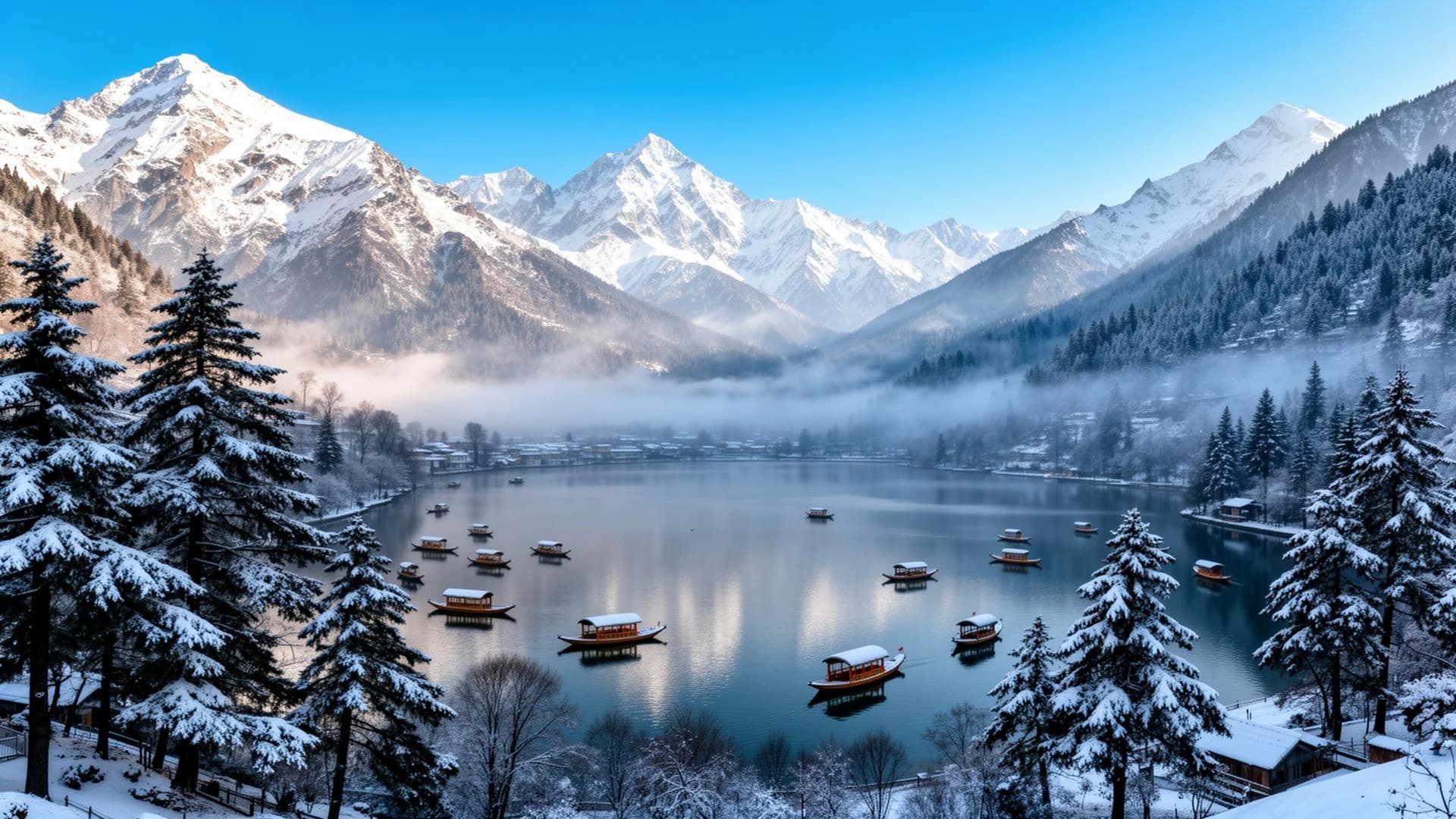 Snow-covered Kashmir landscape